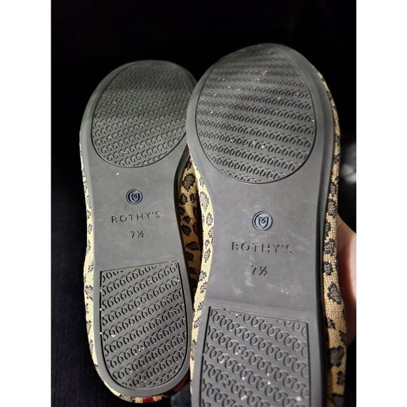 Rothy’s Leopard Print Round Toe Flats Size 7.5 - Picture 2 of 5